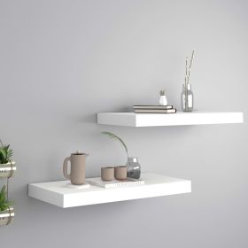 Floating Wall Shelves 2 pcs White 19.7"x9.1"x1.5" MDF