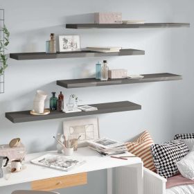 Floating Wall Shelves 4 pcs High Gloss Gray 47.2"x9.3"x1.5" MDF