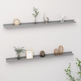 Wall Shelves 2 pcs Gray 45.3"x3.5"x1.2"