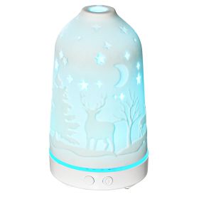 100ml Ultrasonic Aromatherapy Diffuser, Essential Oils Humidifier with Ceramic Cover, 7 Colors LED Lights, Timer