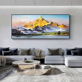 Hand Painted Oil Painting Large Landscape Oil Painting Original Mountain Canvas Painting Abstract Painting Modern Art Acrylic Painting Living Room Hal (Style: 1, size: 90X120Cm)