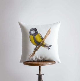 Watercolor Yellow Crest | Gifts | Brid Prints | Bird Decor |Accent Pillow Covers | Throw Pillow Covers | Pillow | Room Decor | Bedroom Decor (Cover & Insert: Cover only, Dimensions: 12x12)